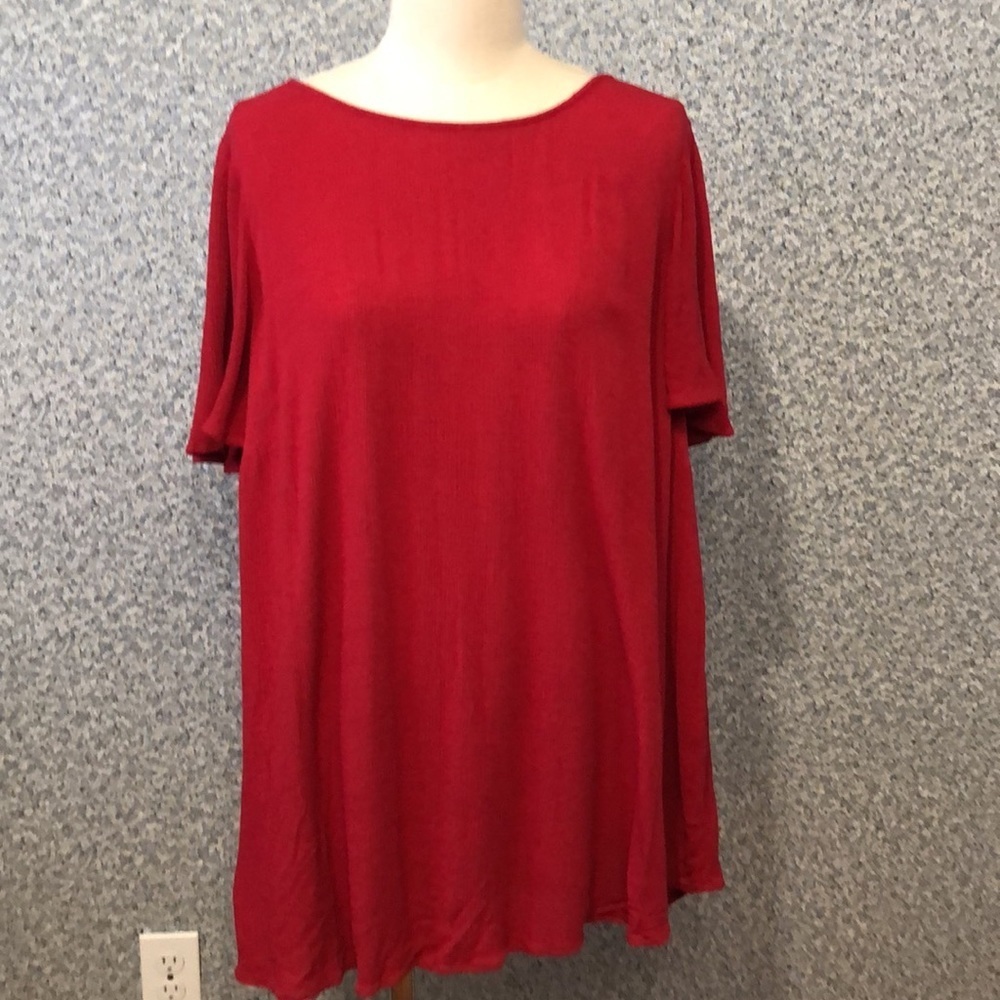 Lane Bryant Red Cut-Out Blouse – Flowy, Flirty & Lightweight Style T280